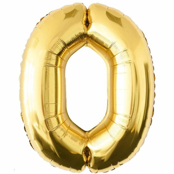 Folie ballon goud 86 cm nummer 0