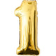 Folie ballon goud 86 cm nummer 1