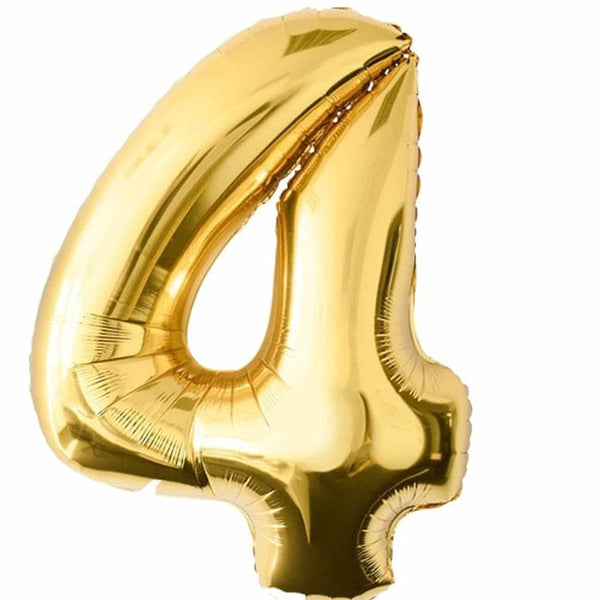Folie ballon goud 86 cm nummer 4