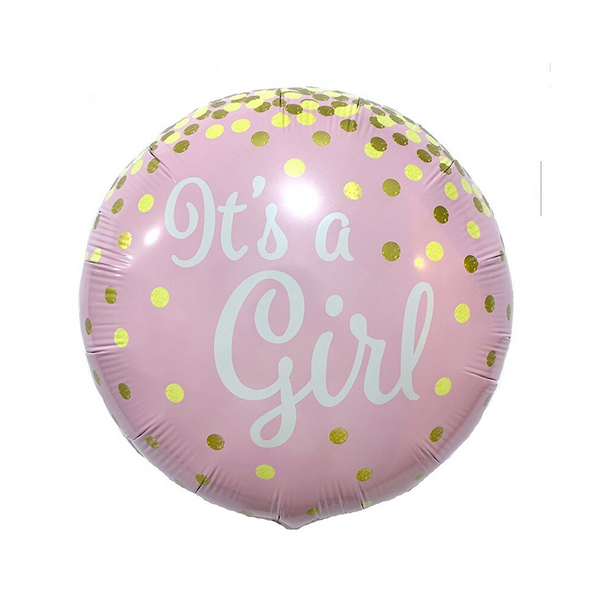 Folie ballon 'It's a girl' rond