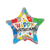 Folie ballon 'Happy birthday' zilveren ster