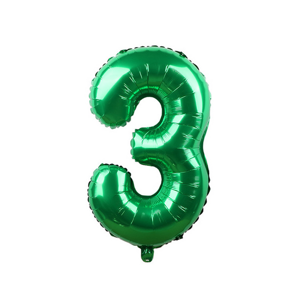 Folie ballon groen 86 cm nummer 3